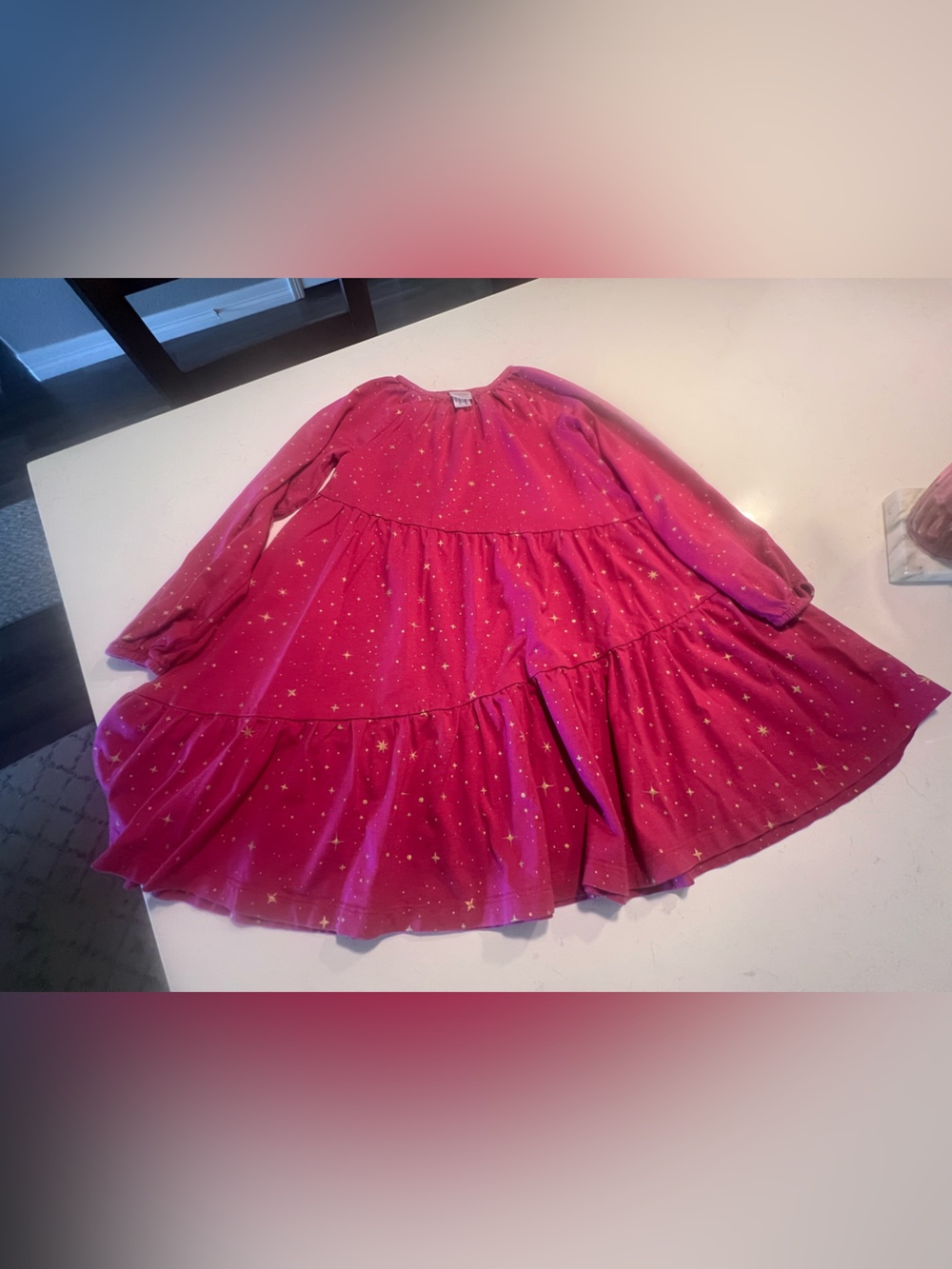 Hanna Andersson Long Sleeve Sparkle
Tiered Dress size 8